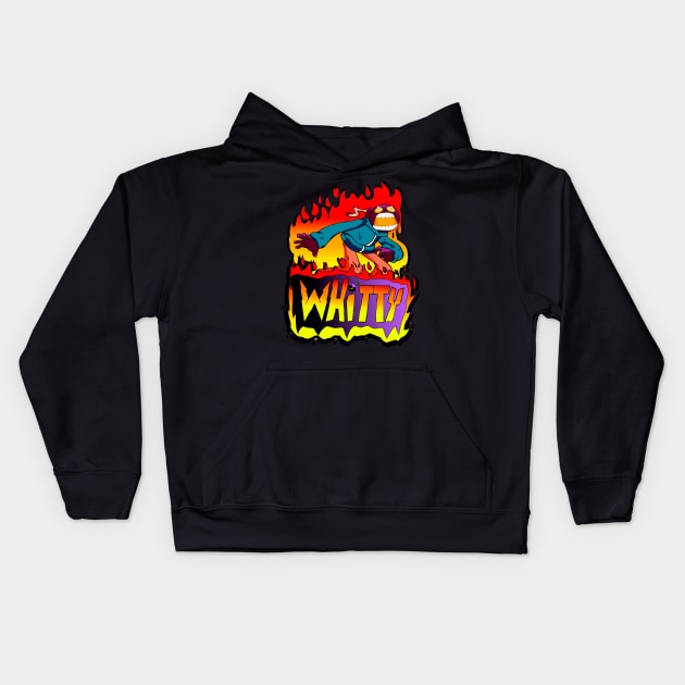 FNF Whitty mod character graffiti Kids Hoodie by Abrek Art